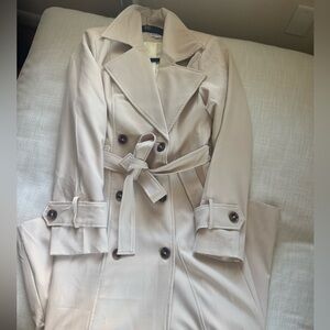 Elegant Bone Trench Coat